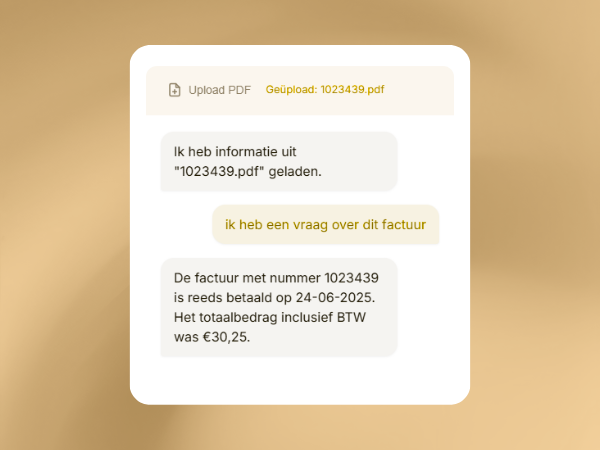 PDF document uploaden in de chat