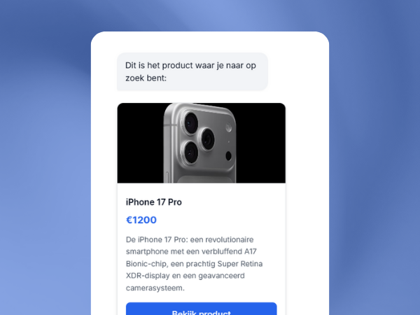Producten tonen in de chatbot